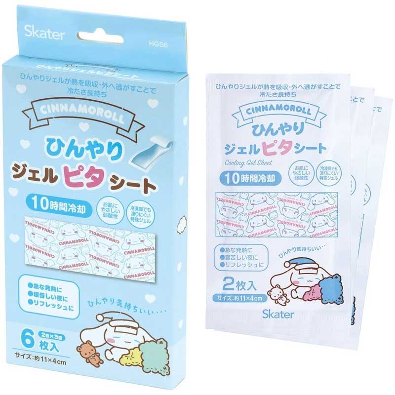 日本直送- Skater 卡通凝膠冷卻貼（6片）Sanrio / San-x