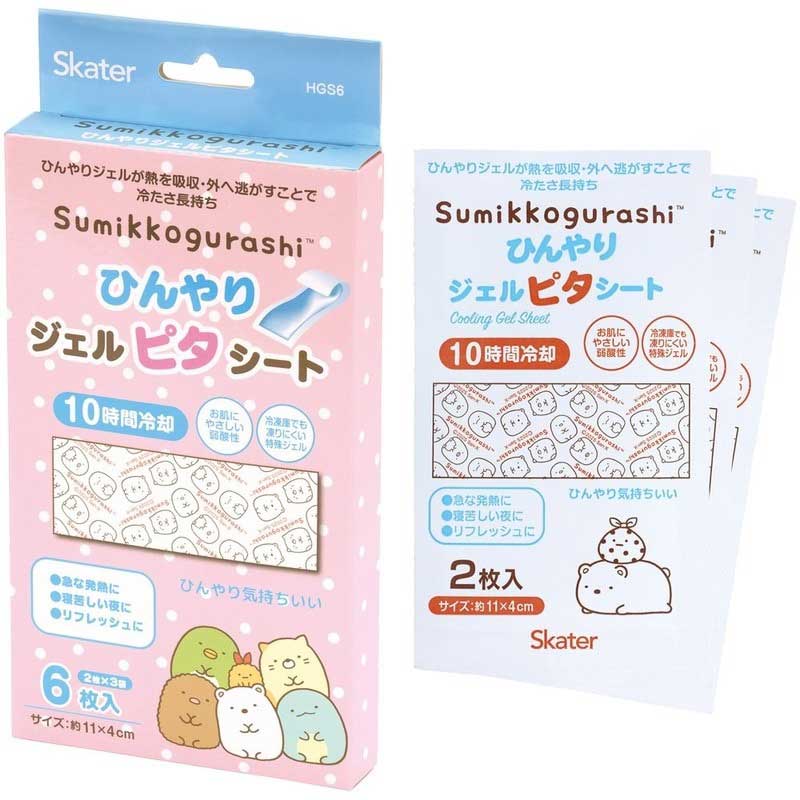 日本直送- Skater 卡通凝膠冷卻貼（6片）Sanrio / San-x