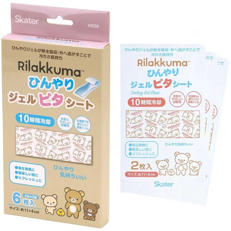 日本直送- Skater 卡通凝膠冷卻貼（6片）Sanrio / San-x