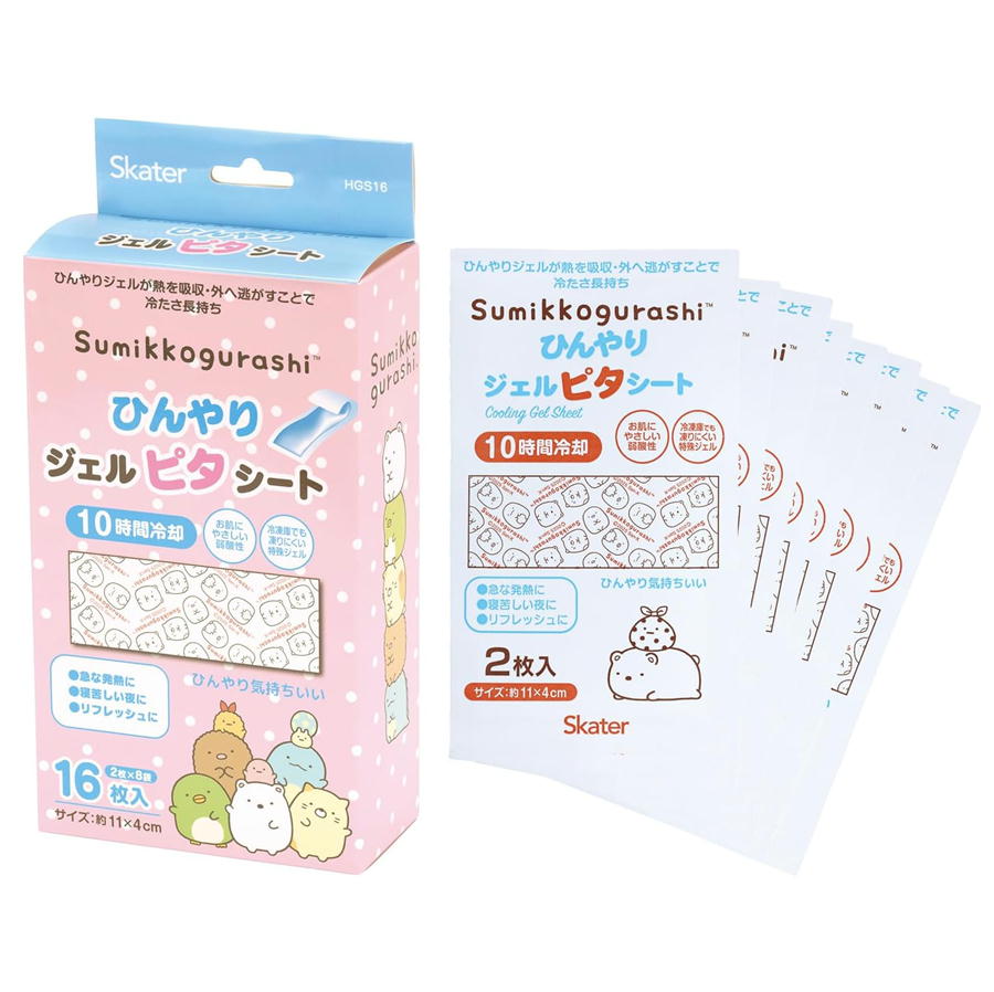 日本直送- Skater 卡通凝膠冷卻貼（16片）Sanrio / San-x