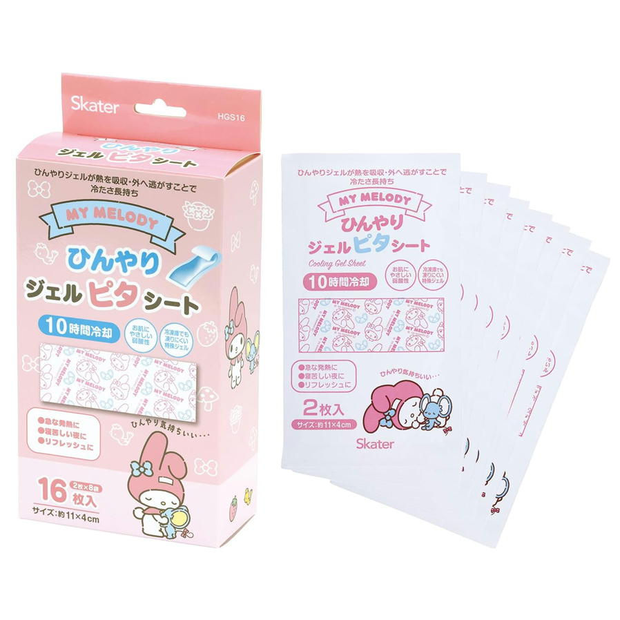 日本直送- Skater 卡通凝膠冷卻貼（16片）Sanrio / San-x