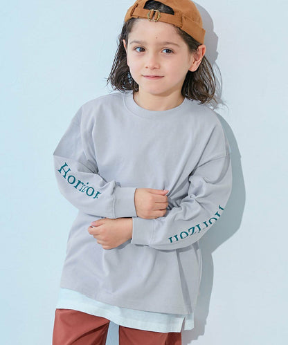 日本直送- DR Printed Sleeves Ribbed Long-Sleeved Tee