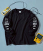 日本直送- DR Printed Sleeves Ribbed Long-Sleeved Tee