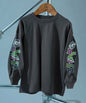 日本直送- DR Printed Sleeves Ribbed Long-Sleeved Tee