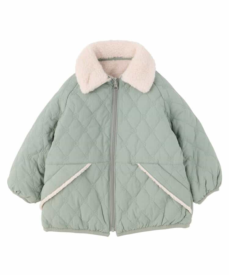日本直送- SE Fluffy Floral Quilt Reversible Jacket