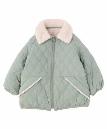 日本直送- SE Fluffy Floral Quilt Reversible Jacket