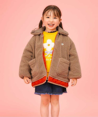 日本直送- SE Fluffy Floral Quilt Reversible Jacket