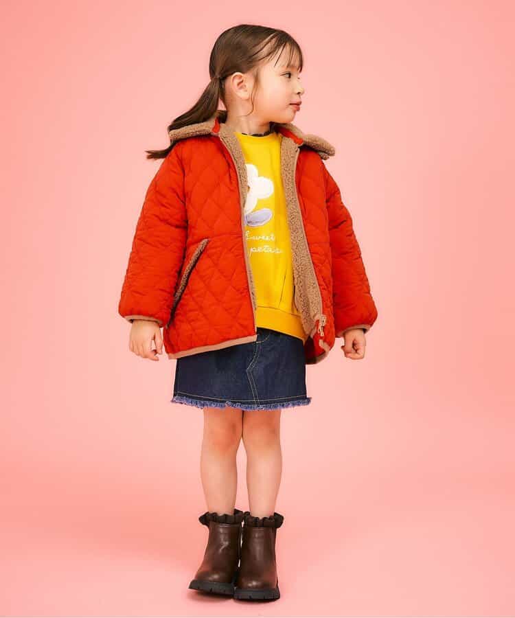 日本直送- SE Fluffy Floral Quilt Reversible Jacket