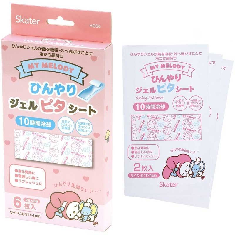 日本直送- Skater 卡通凝膠冷卻貼（6片）Sanrio / San-x